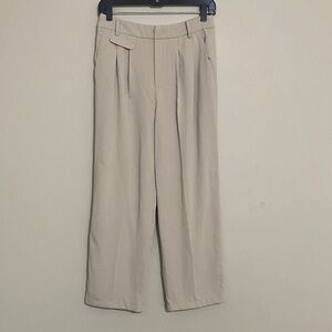 Moth Anthropologie Beige Wide-Leg Trousers women M casual office lagenlook fall